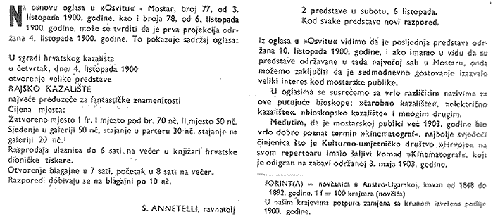 PRVA PROJEKCIJA U ZGRADBI HRVATSKOG KAZALI�TA